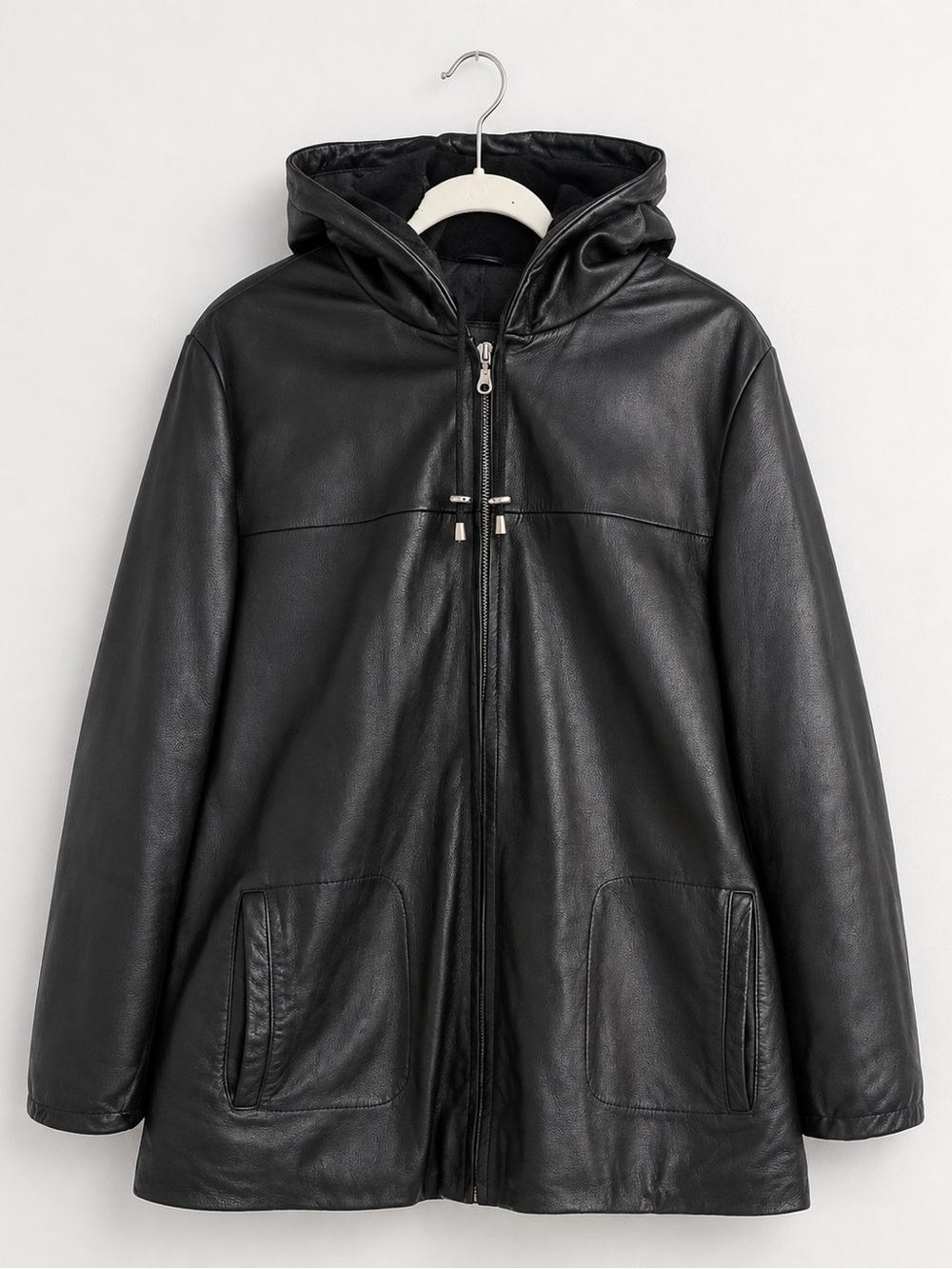 Wilsons Leather Black Genuine Leather Hooded Thinsulate Coat Jacket XL